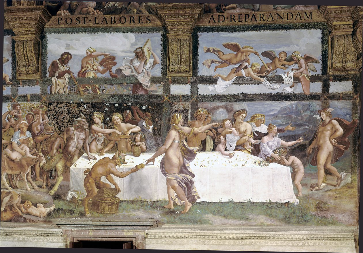 Préparatifs pour le banquet des dieux pour le mariage de Cupidon et Psyché (détail) - Giulio (1483 1520) Romano