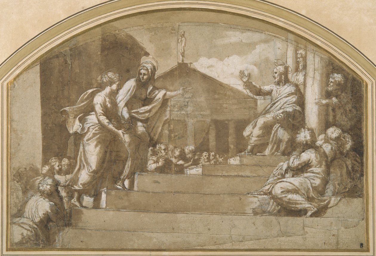 Martha amenant Marie-Madeleine au Christ - Giulio (attr. to) Romano