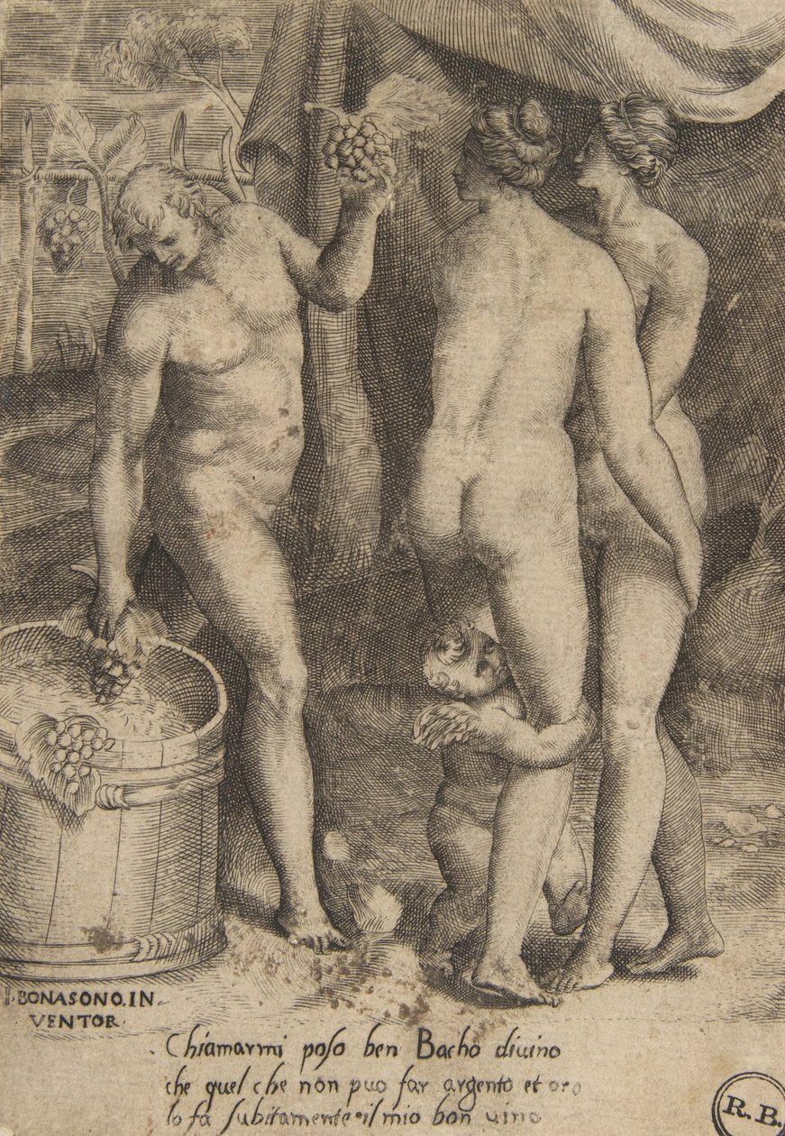 Bacchus donnant des raisins aux femmes, de 