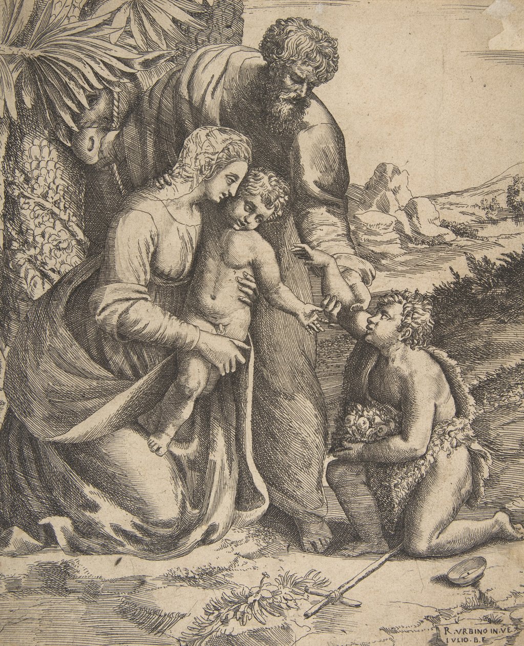 La Sainte Famille avec Saint Jean-Baptiste qui s
