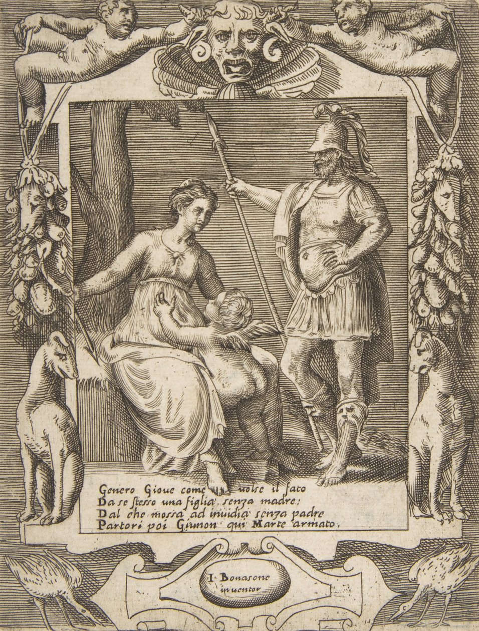 Junon, Mars et Cupidon, dans un cadre élaboré, des 