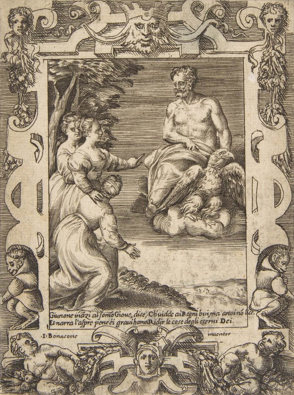 Junon à gauche demande à Jupiter d