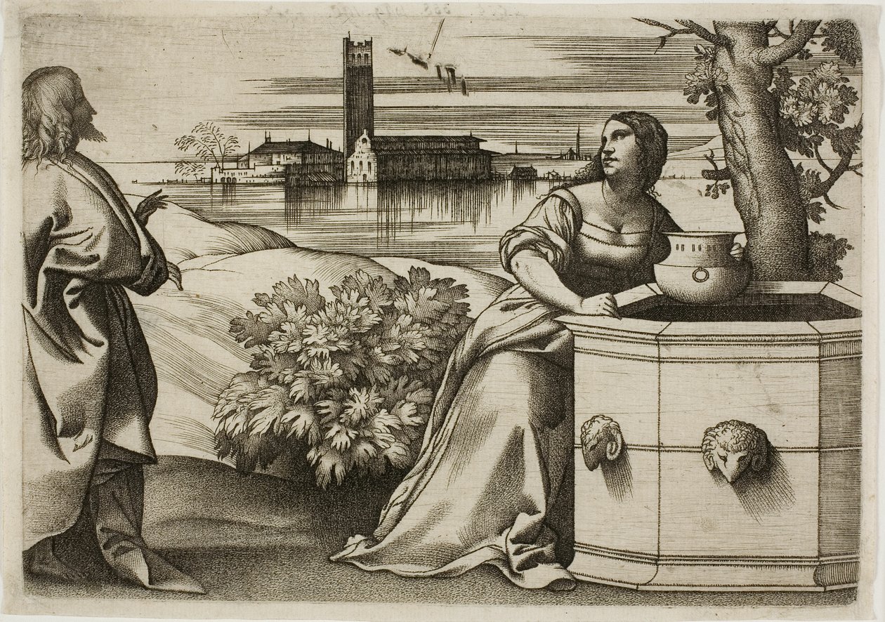 Christ et la femme samaritaine - Giulio Campagnola