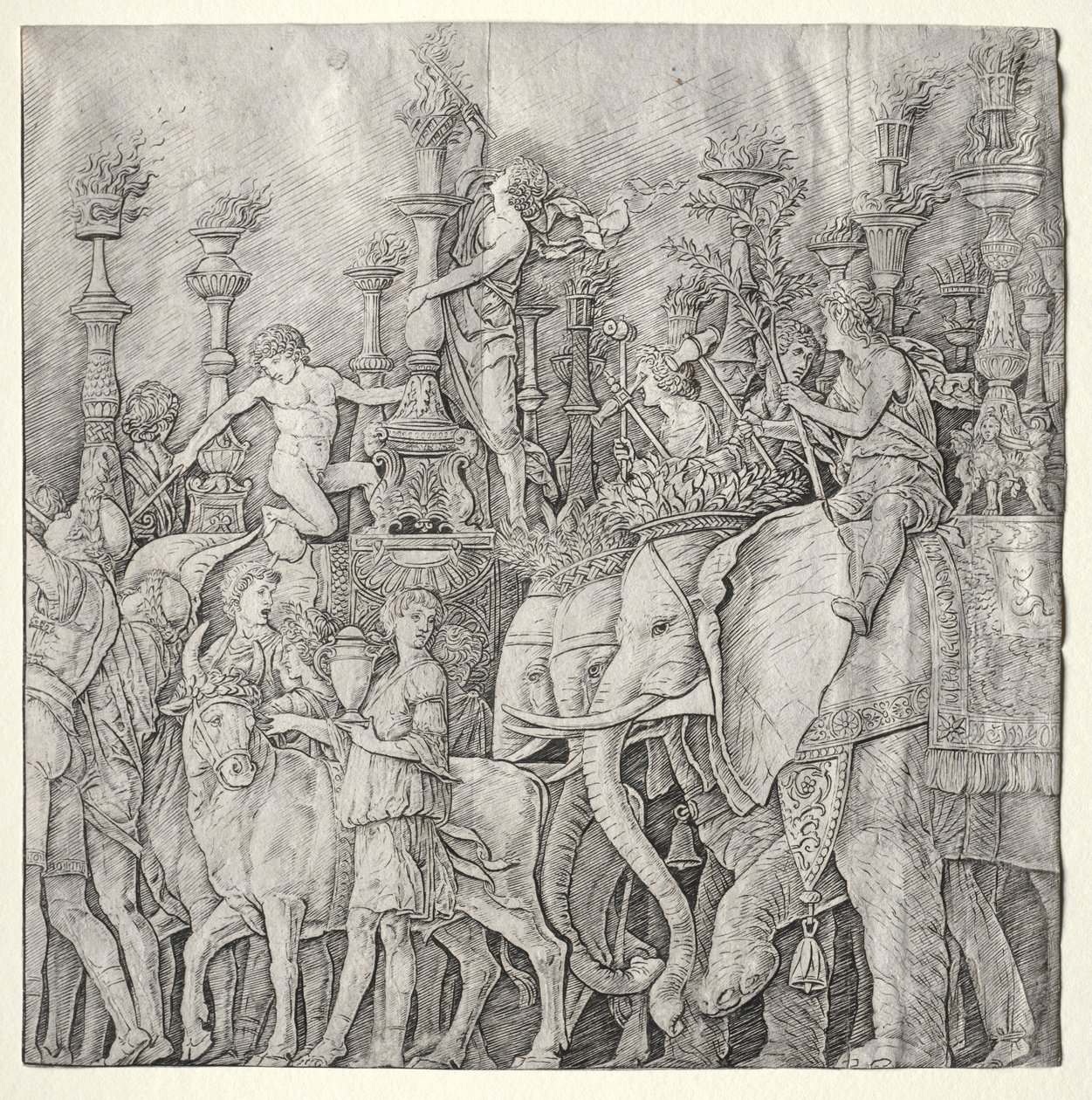 Les Triomphes de César: Les Éléphants, vers 1485-1490 - Giulio Campagnola