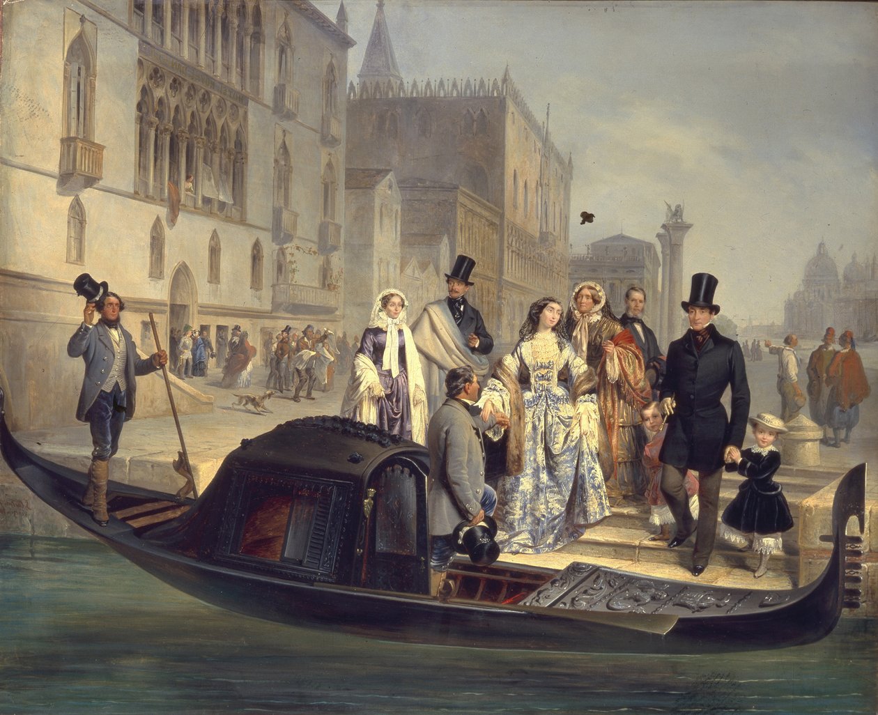 La famille Tolstoï à Venise, 1855 - Giulio Carlini