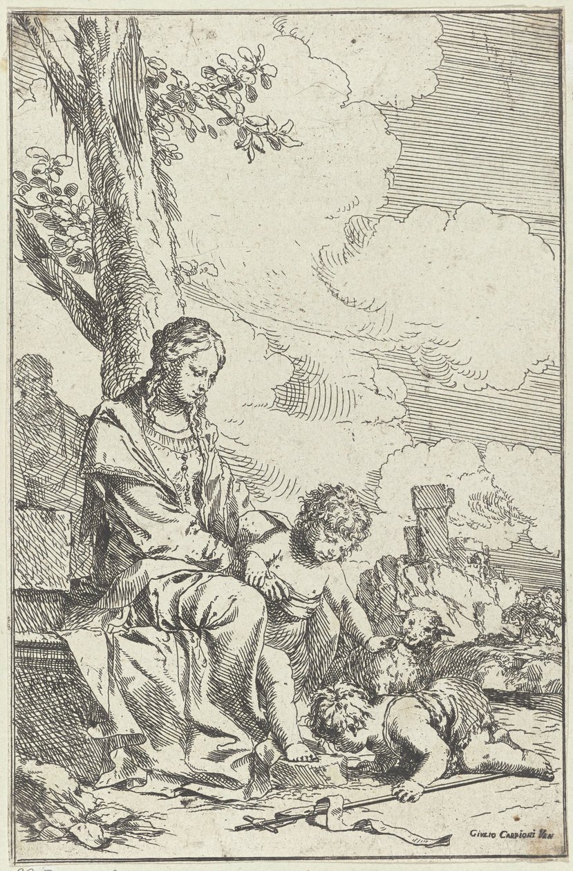 Sainte Famille avec le jeune Jean-Baptiste - Giulio Carpioni (I)