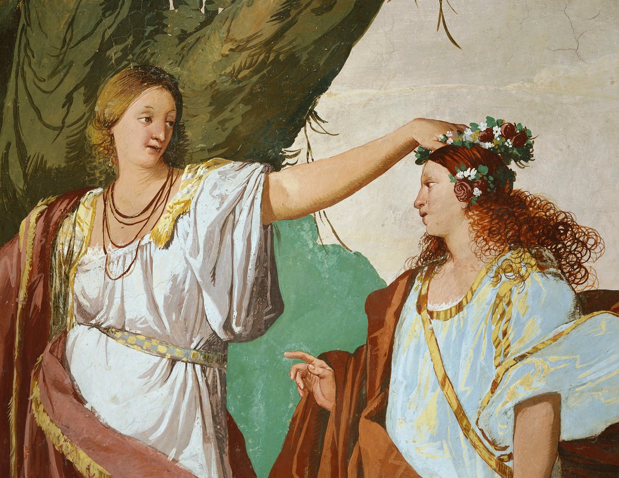 La nymphe Amaryllis couronnée gagnante du concours de baisers - Giulio Carpioni