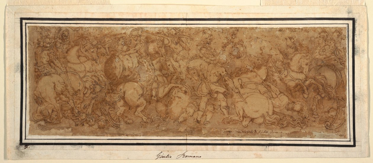 Dessin, scène de bataille, 1524-46 - Giulio Romano