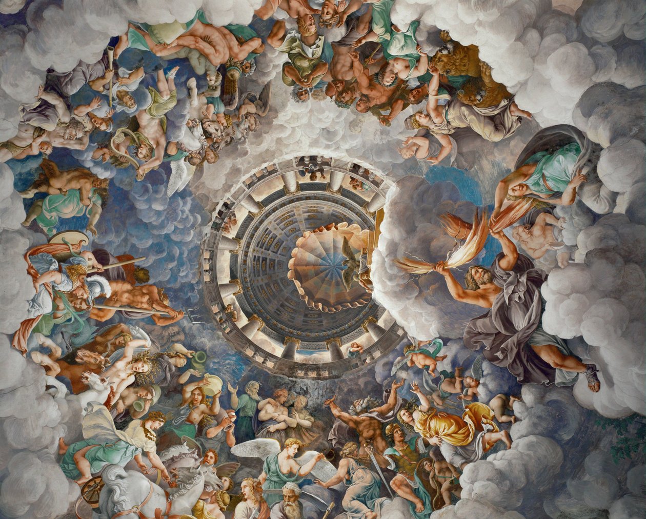 Olympe, siège des Dieux (fresque) - Giulio Romano