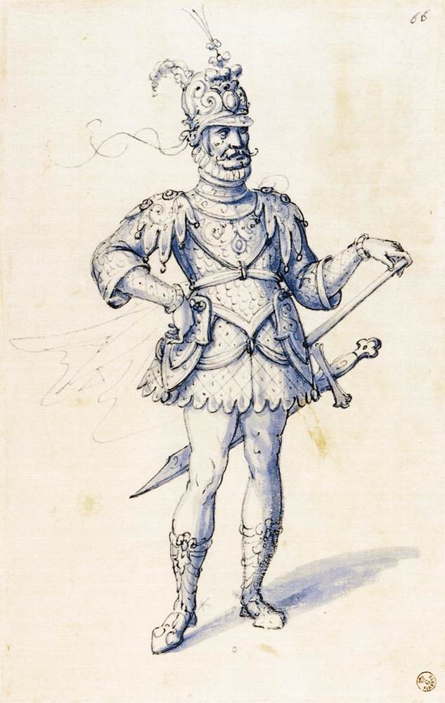Dessin de costume pour un chevalier - Giuseppe Arcimboldo