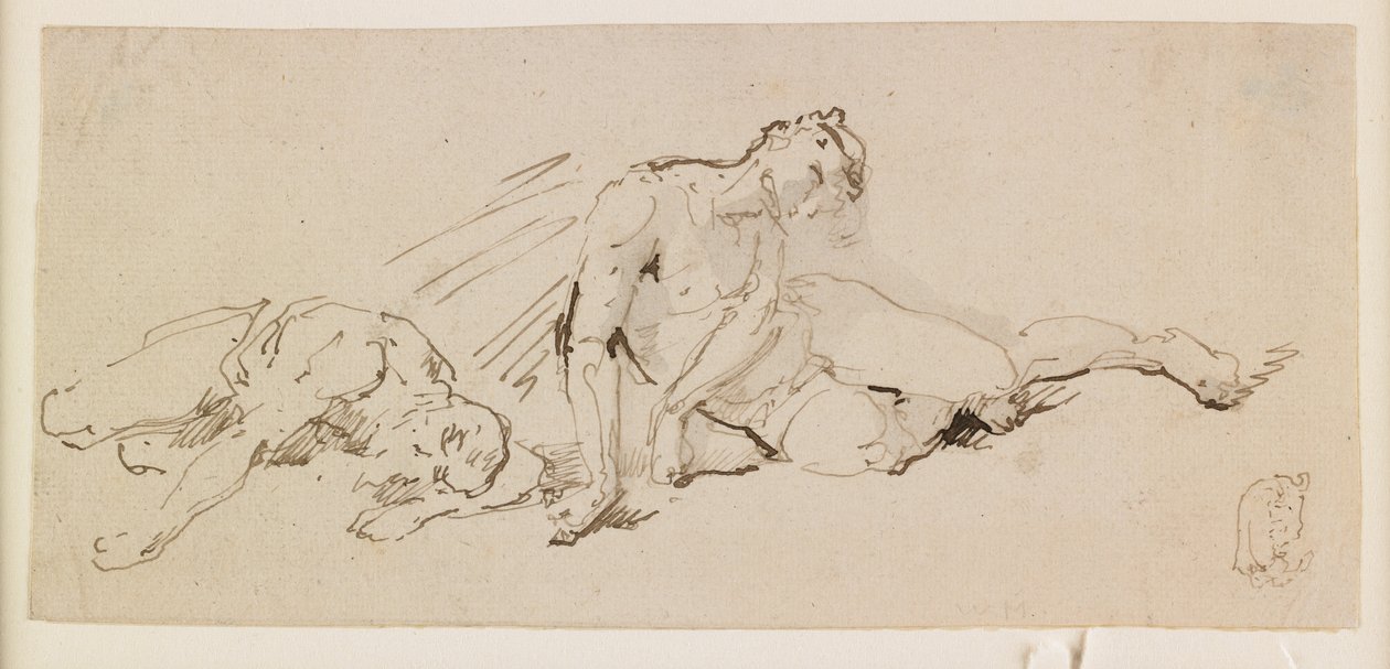 Deux figures masculines (étude pour la Résurrection) - Giuseppe Bernardino Bison