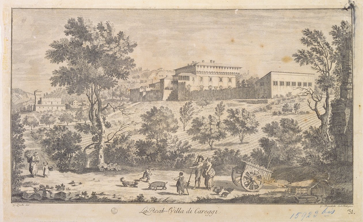 La Villa Careggi, gravée par G. Benedetti - Giuseppe Zocchi