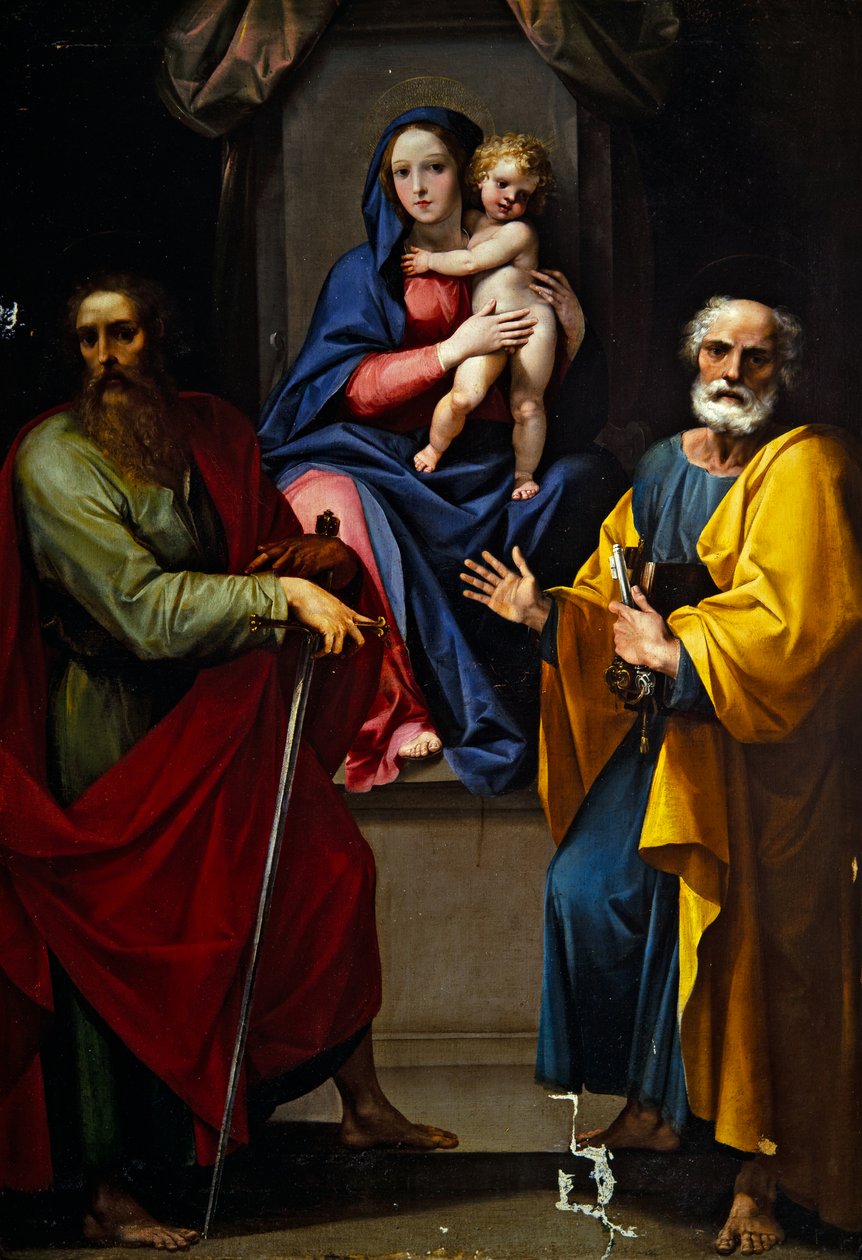 Madone et Enfant avec Saint Paul et Saint Pierre - Giuseppe (1568 1640) Cesari