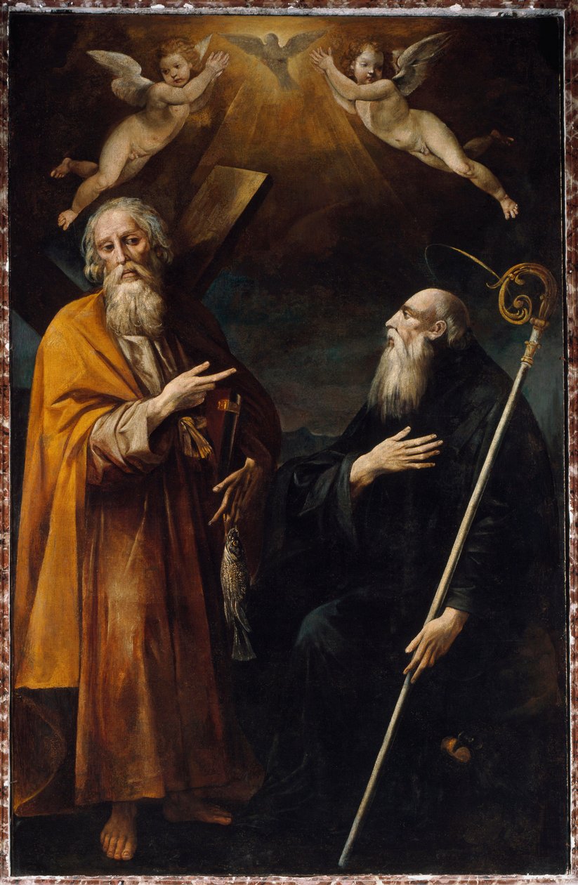 Représentation de Saint André et Saint Benoît de Nursie - Giuseppe Cesari