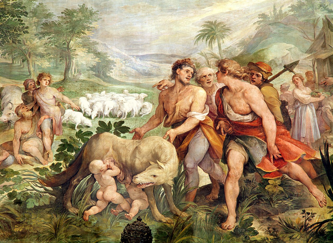 Romulus allaité par la louve, de la Sala dei Horatii e Curacii - Giuseppe Cesari