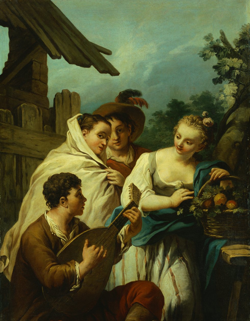 Les quatre saisons (huile sur toile) - Giuseppe (circle of) Angeli