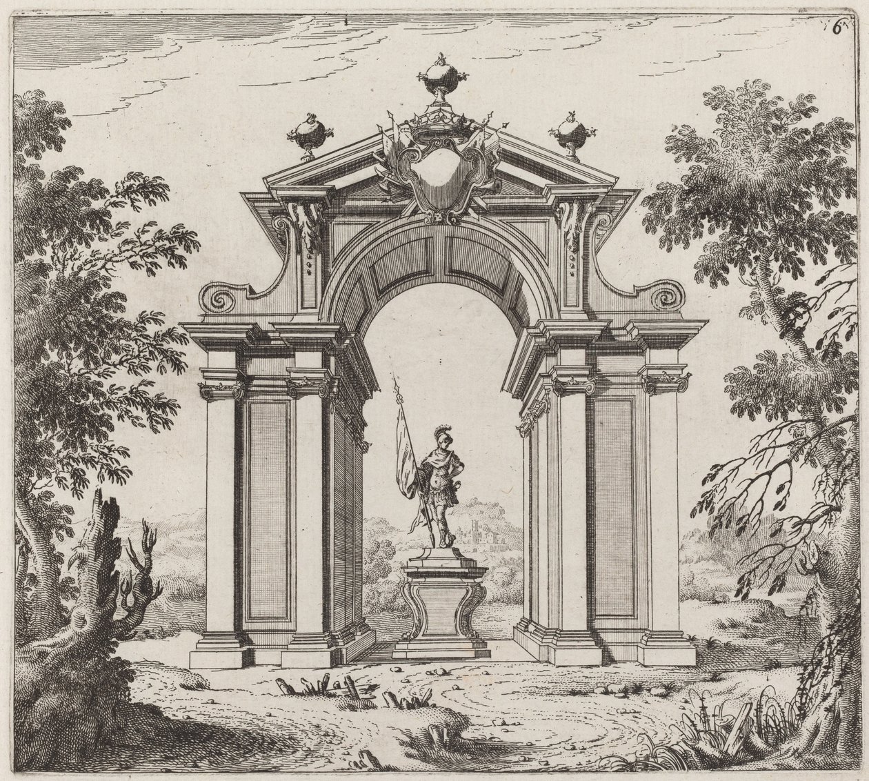 Arc de triomphe dans un paysage - Giuseppe Antonio Landi