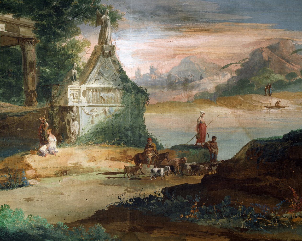 Bergers dans un paysage imaginaire - Giuseppe Bernardino Bison