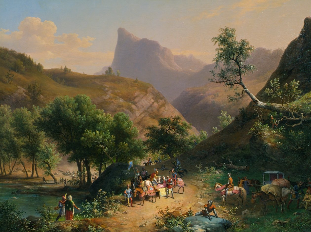 Enlèvement de la fille du duc de Genève (?) par Thomas de Savoie - Giuseppe Bisi