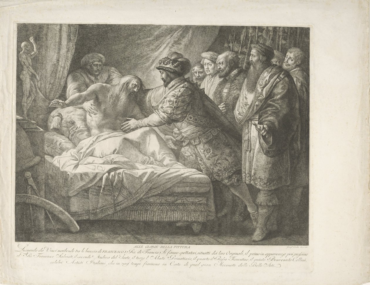 Le roi François Ier auprès de Léonard de Vinci mourant - Giuseppe Cades