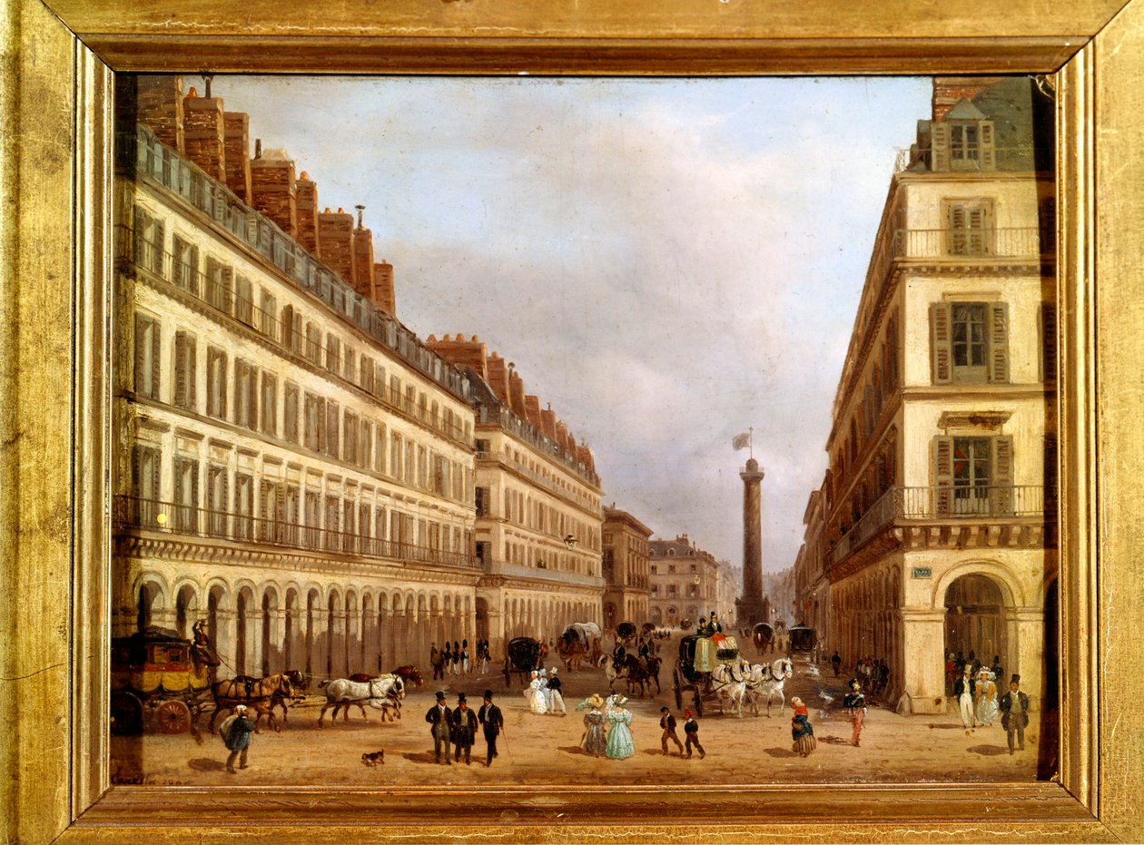 La rue Castiglione à Paris en 1829 (peinture) - Giuseppe Canella
