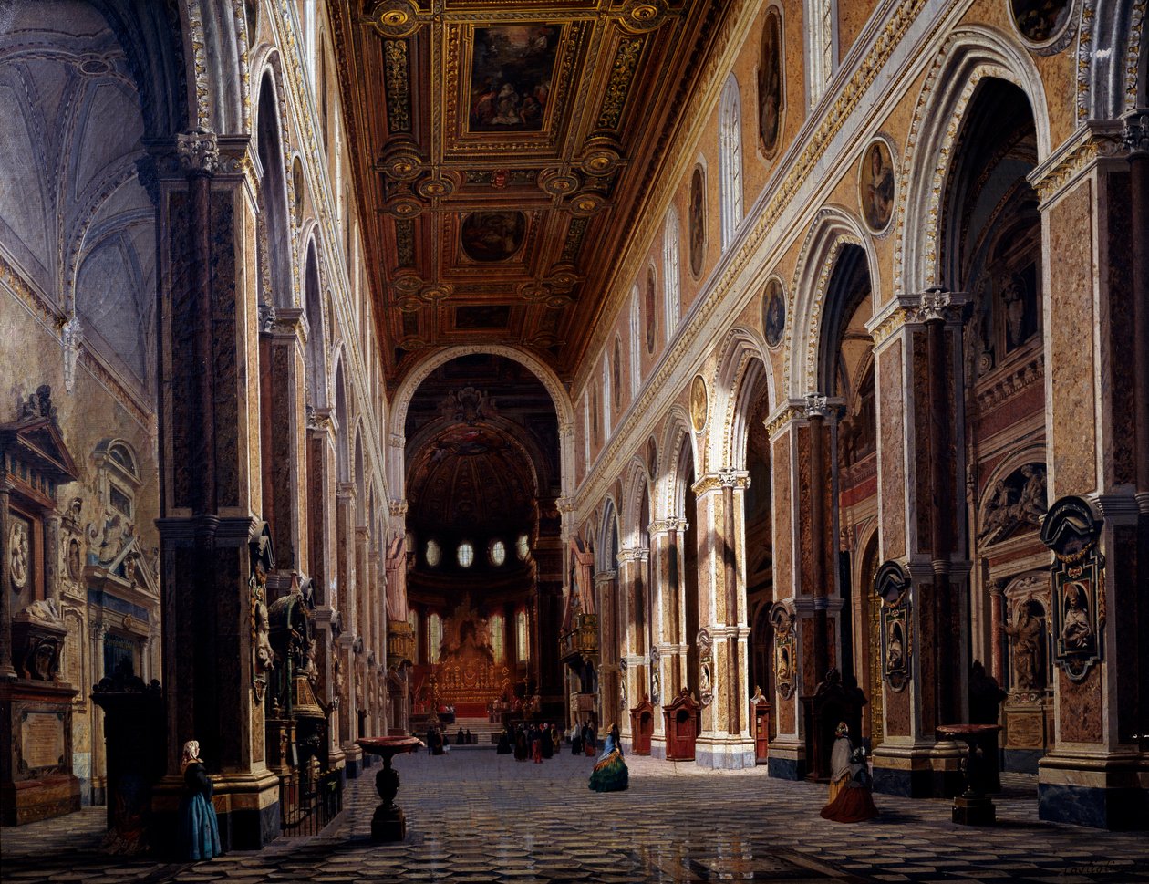 Intérieur de la cathédrale de Naples - Giuseppe Castiglione