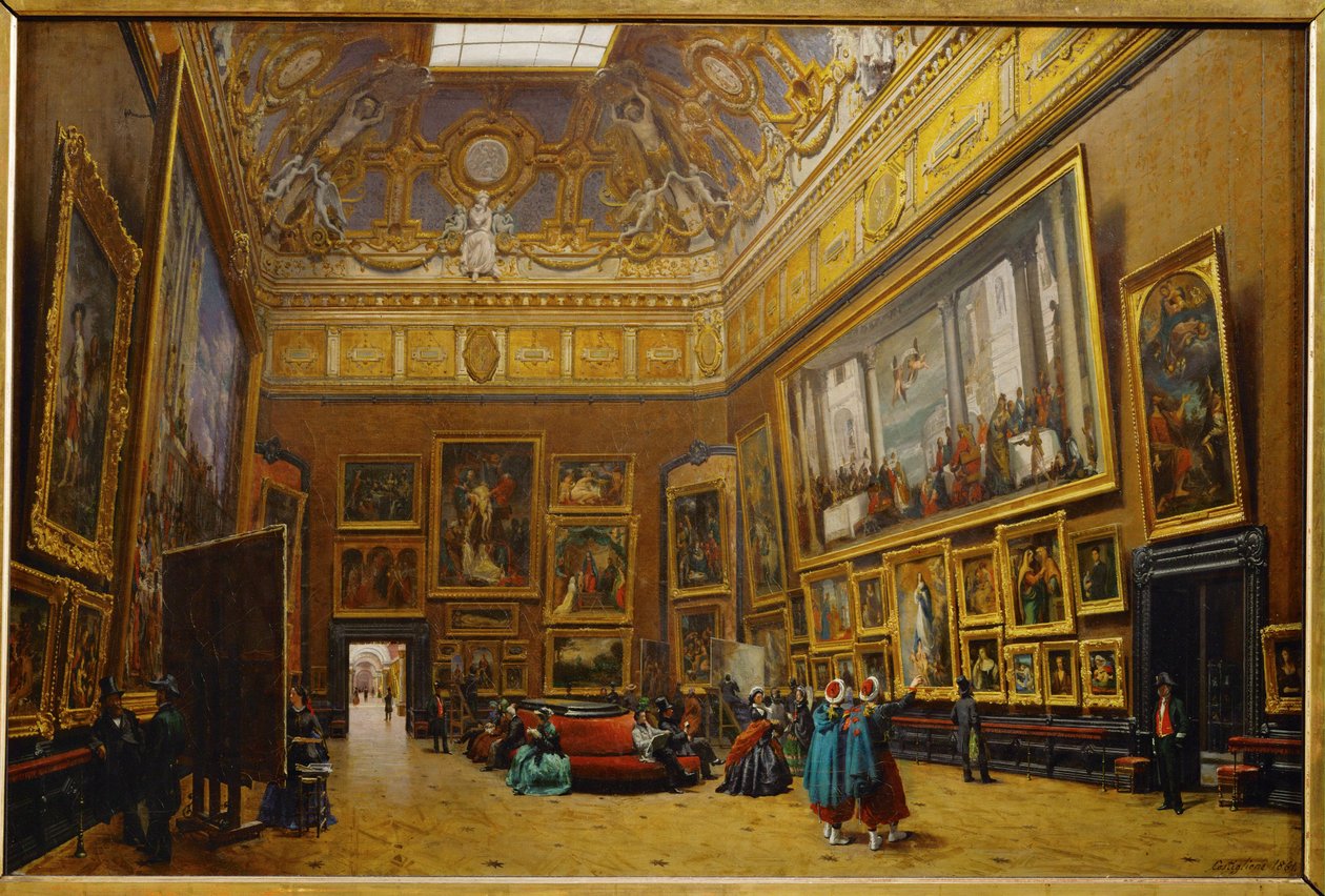 Le Salon Carre au Musee du Louvre … - Giuseppe Castiglione