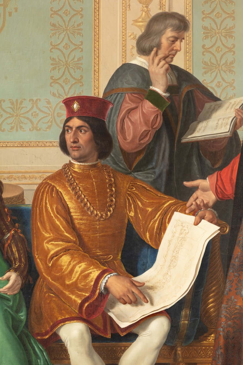 La cour de Ludovico il Moro, détail avec Ludovico il Moro - Giuseppe Diotti