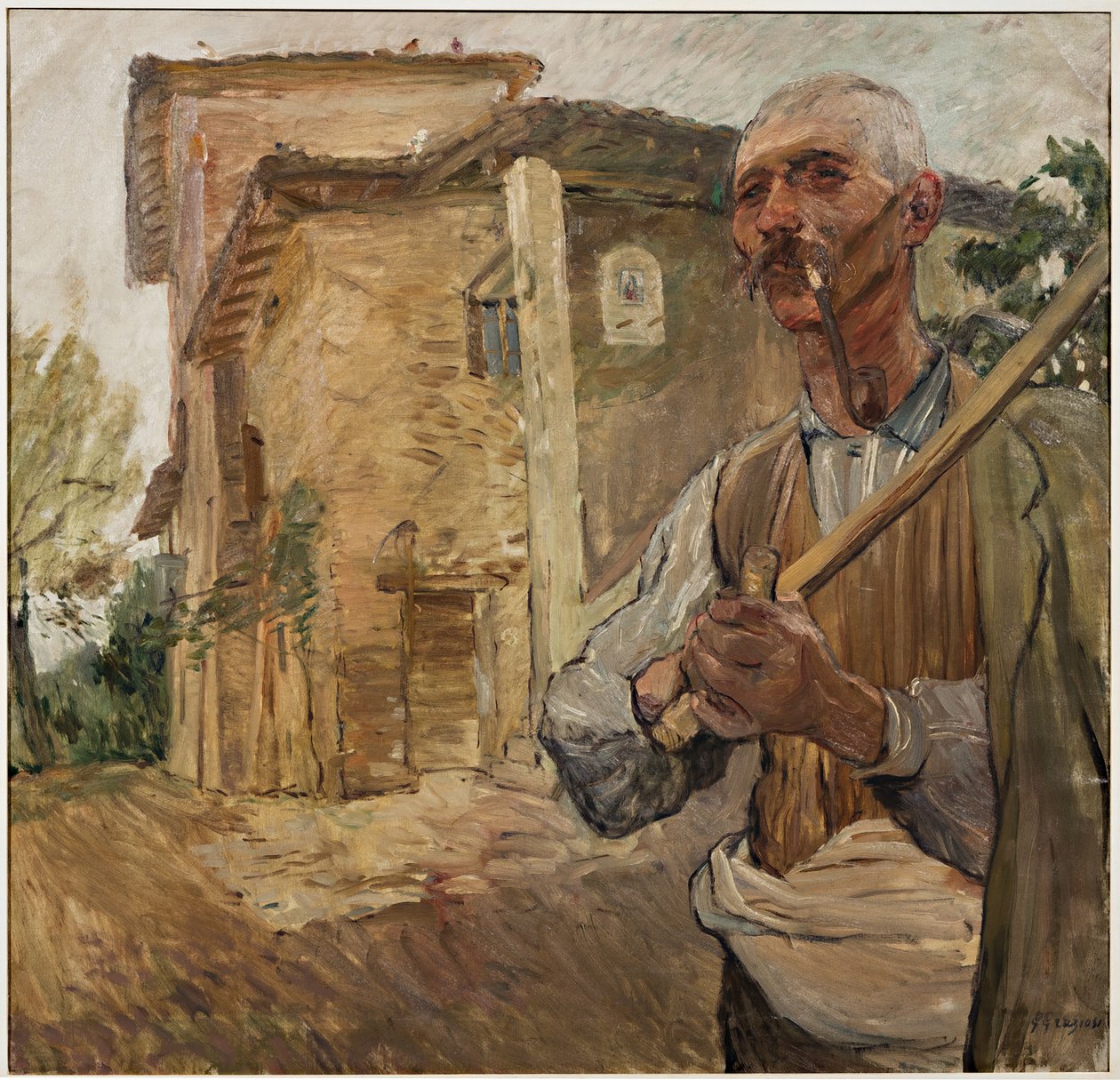 Homme avec une pipe - Giuseppe Graziosi