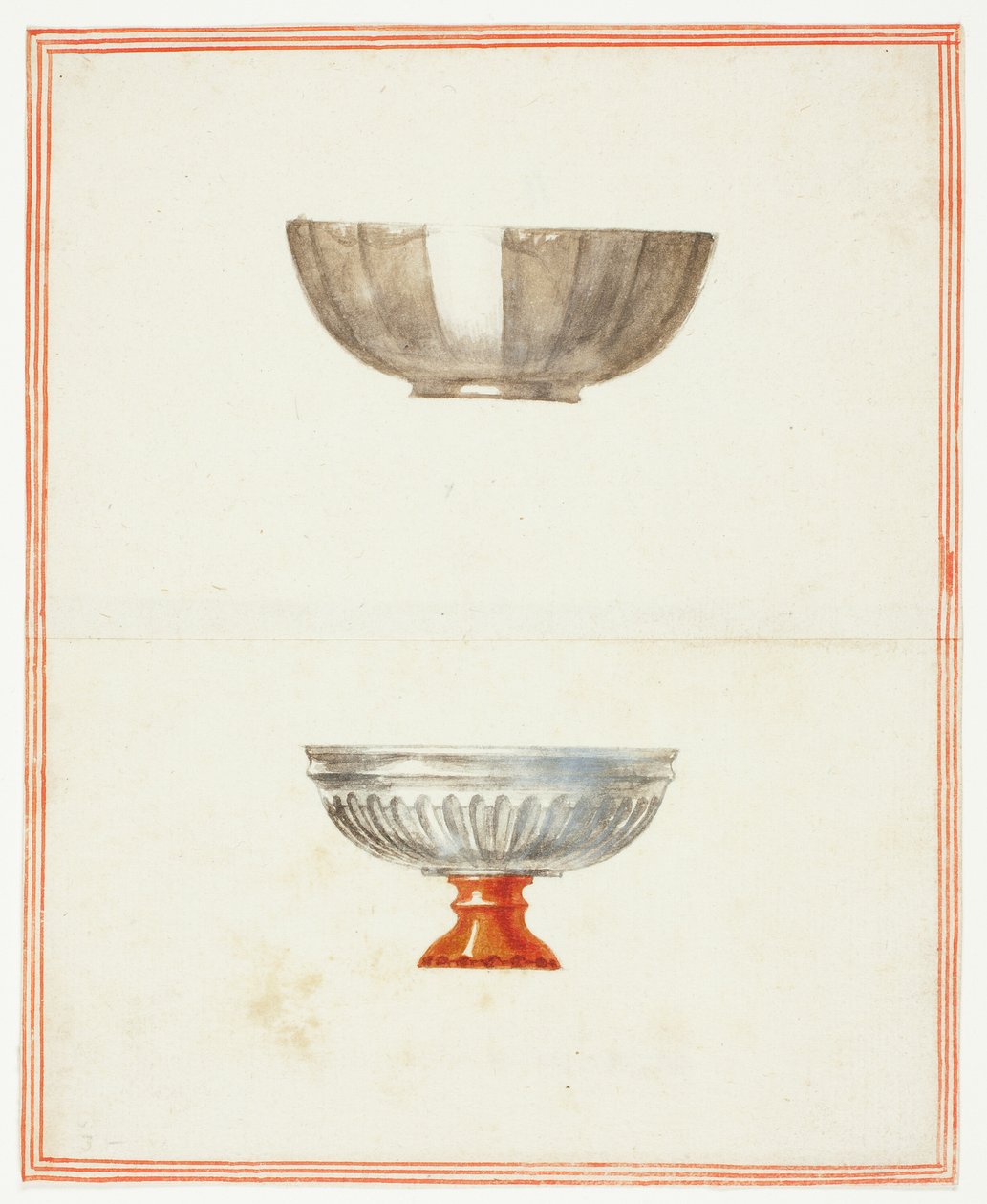 Deux coupes cannelées, l