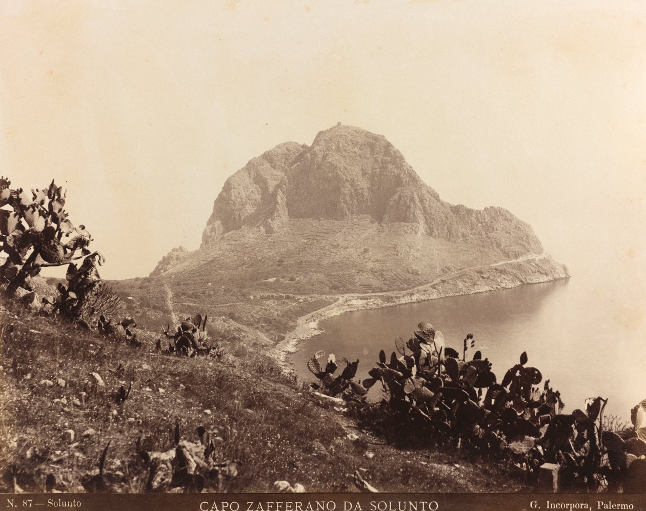 Vue de Capo Zafferano depuis Solunto, Palerme - Giuseppe Incorpora
