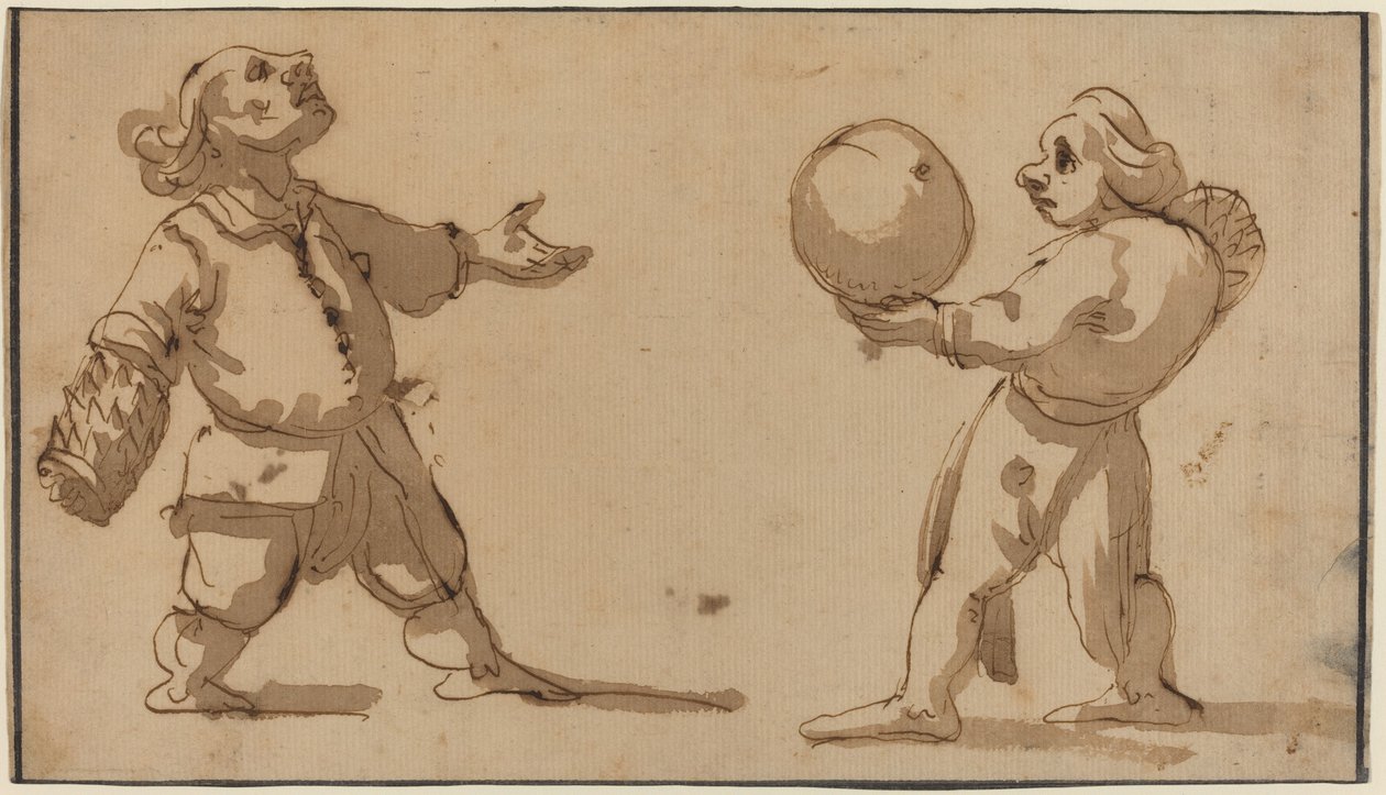 Caricature avec joueurs de balle - Giuseppe Maria Mitelli
