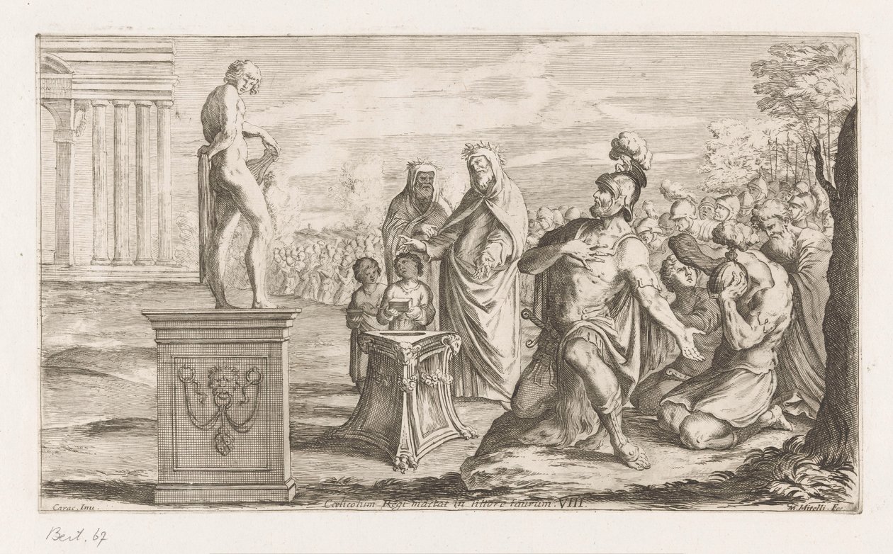 Énée offre un taureau à Apollon - Giuseppe Maria Mitelli