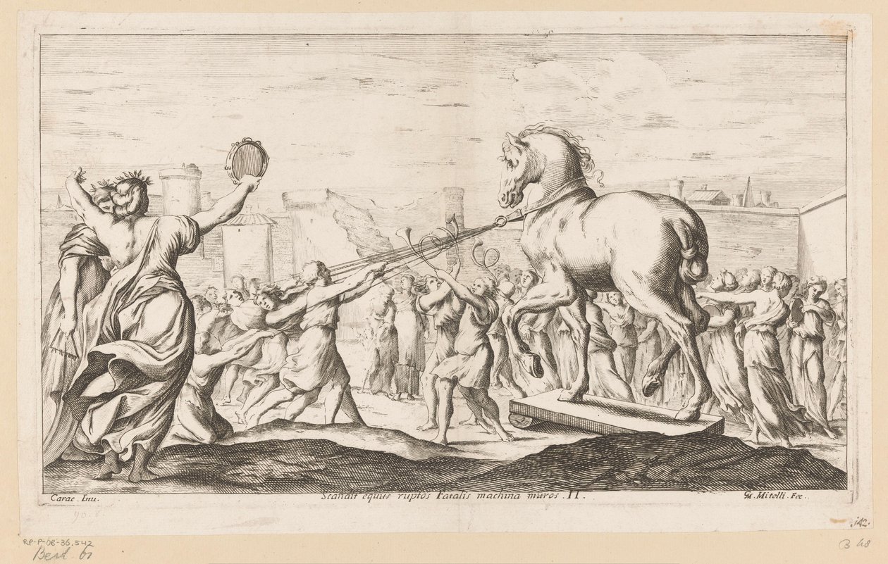 Cheval de Troie est introduit - Giuseppe Maria Mitelli