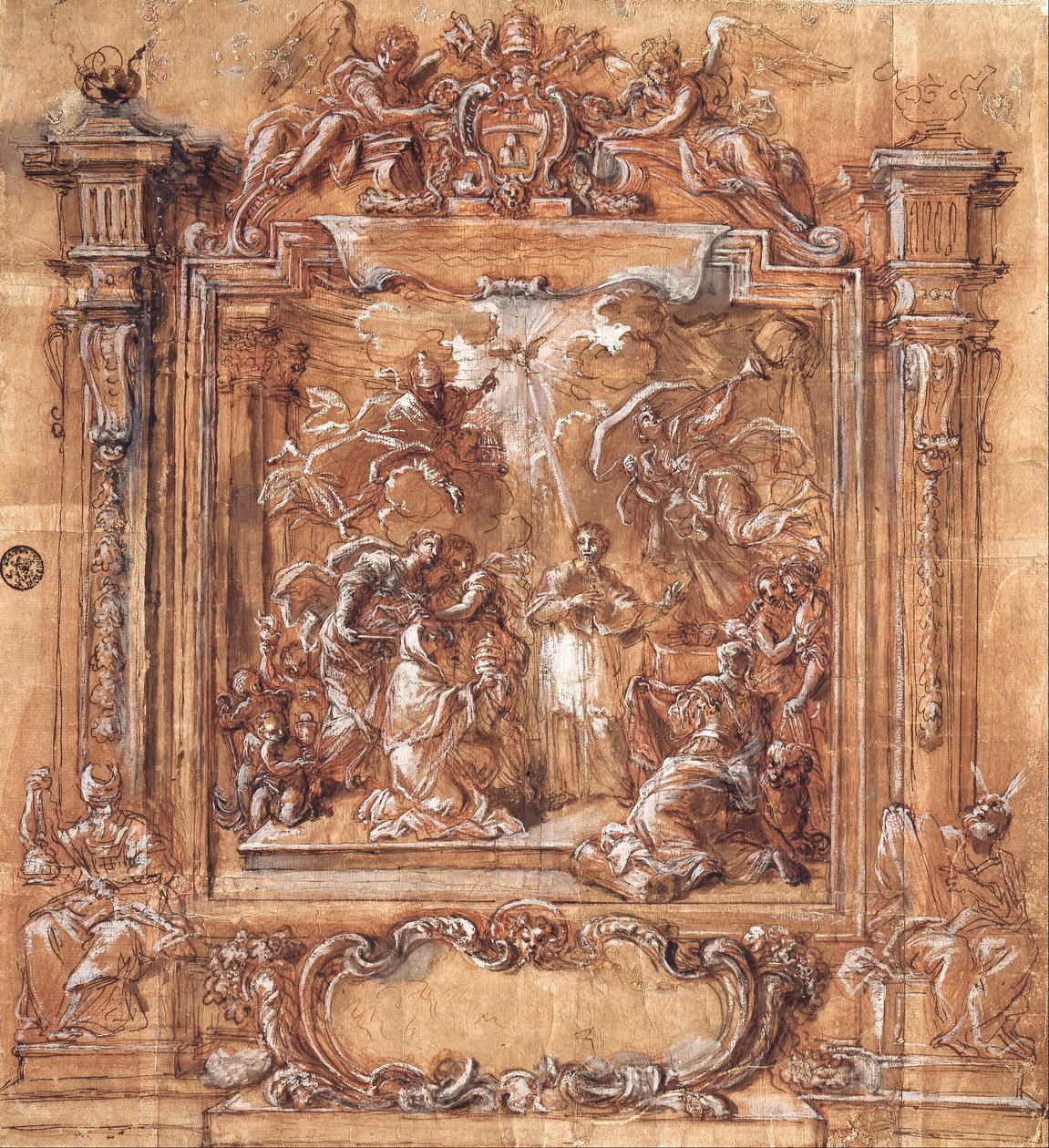 Le cardinal Albani se voit offrir la tiare - Giuseppe Passeri