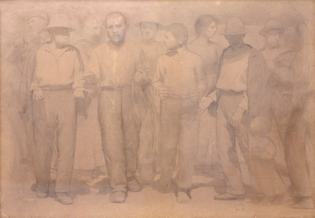 Dessin pour Le Quatrième État - Giuseppe Pellizza da Volpedo