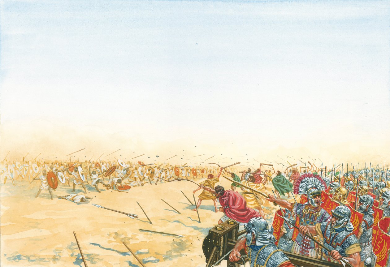 Bataille des armées romaines et maures - Giuseppe Rava