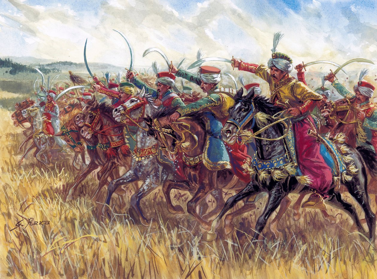 Premier Empire : charge de la cavalerie mamelouke de Napoléon I - Illustration de Giuseppe Rava - Giuseppe Rava