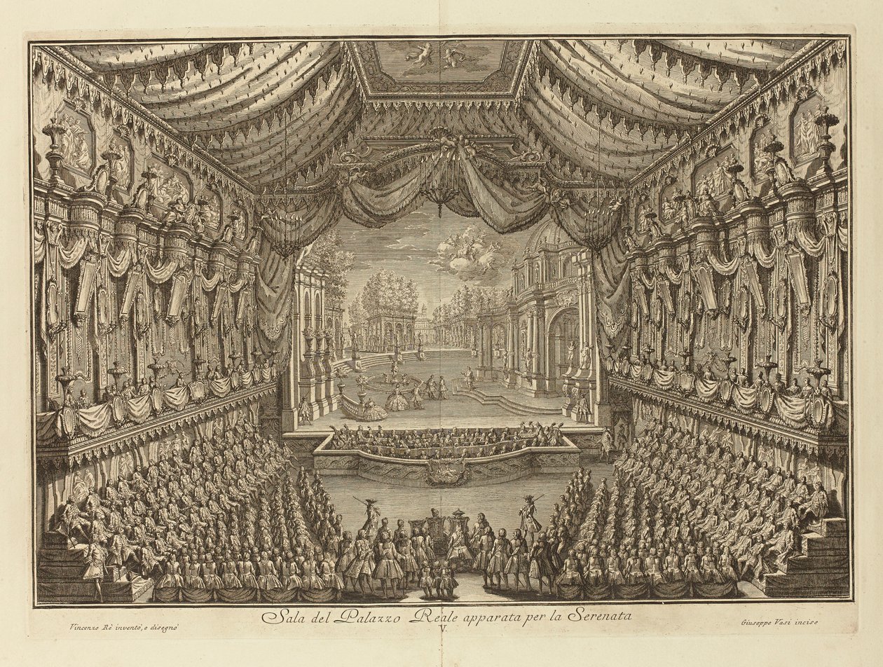 La Performance de La Serenata dans le Palais Royal de Naples - Giuseppe Vasi