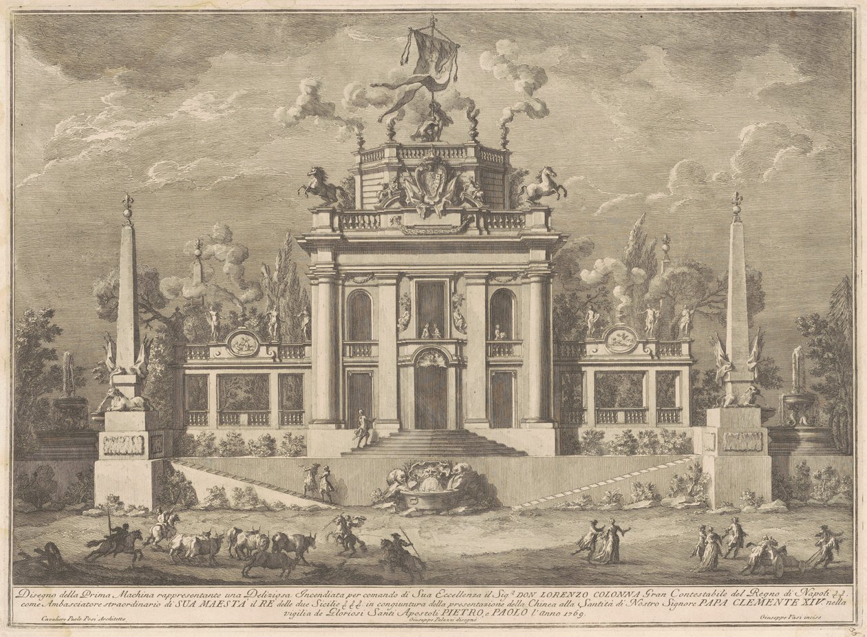 La Prima Macchina pour la Chinea de 1769: Une "Deliziosa" - Giuseppe Vasi, after Giuseppe Palazzi, after Paolo Posi