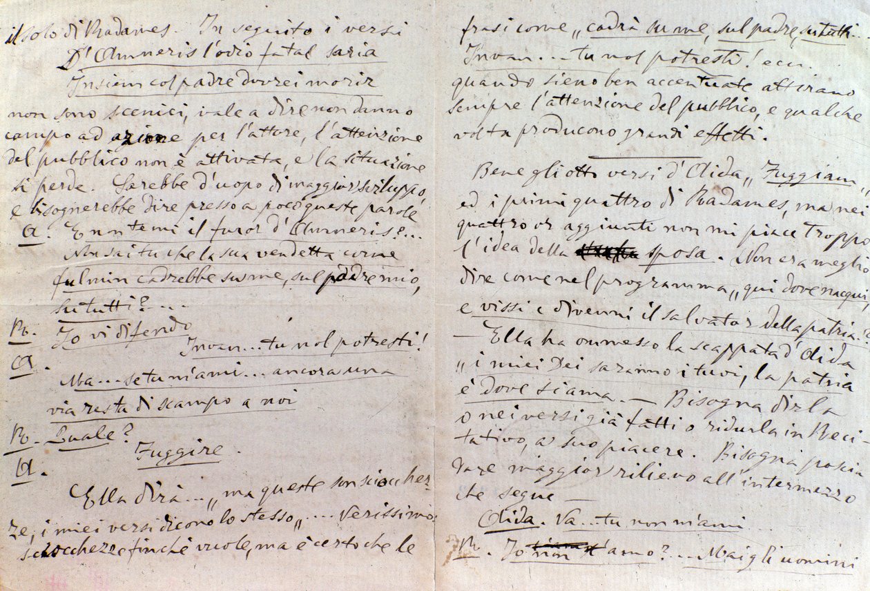 Lettre manuscrite de Giuseppe Verdi à l
