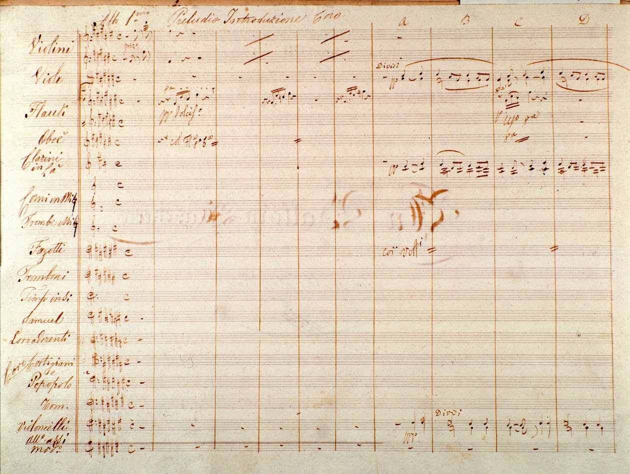 Page de la première édition de la partition musicale de Un ballo in maschera, opéra de Giuseppe Verdi - Giuseppe Verdi