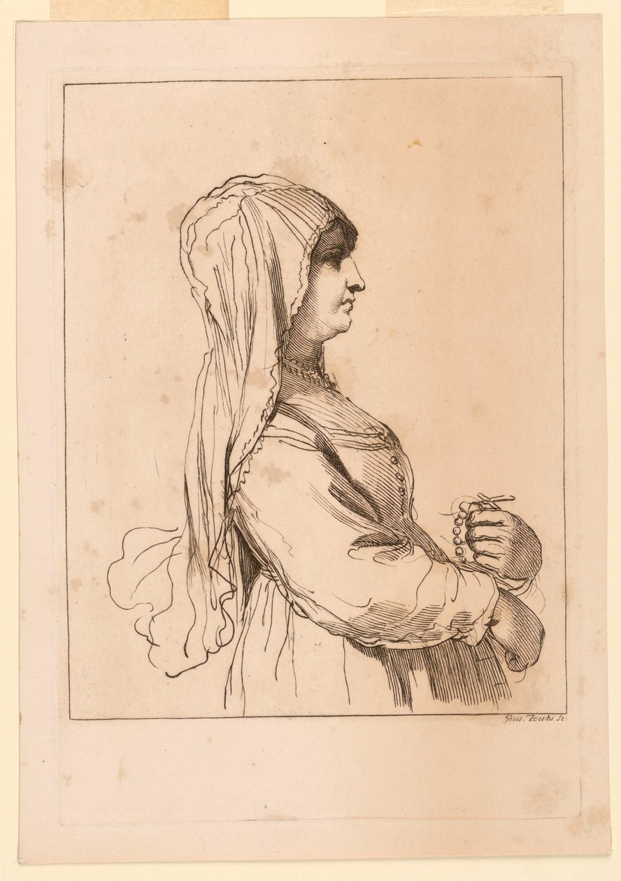Femme avec un chapelet - Giuseppe Zocchi