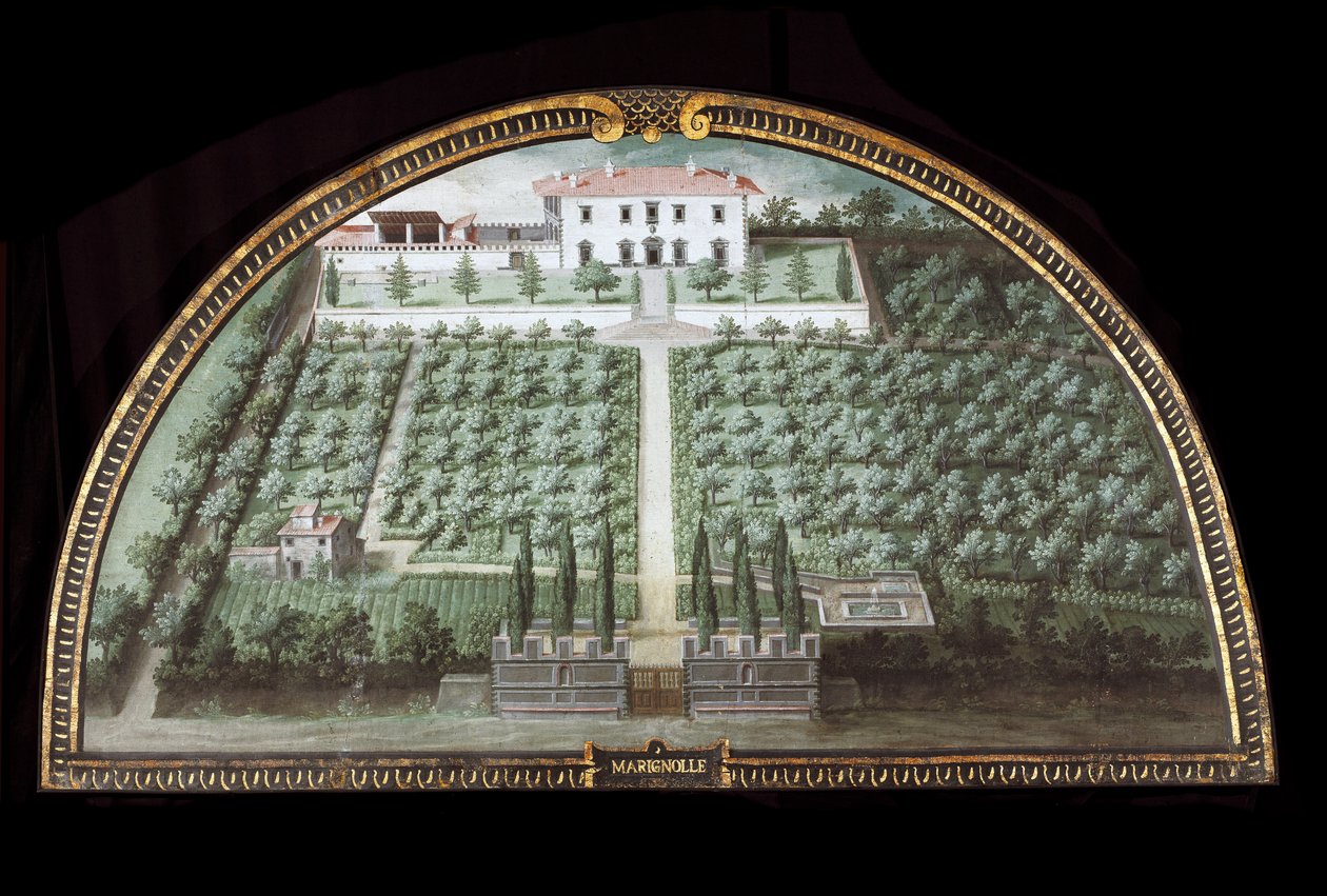 Vue de la Villa di Marignolle près de Florence, Italie - Giusto Utens
