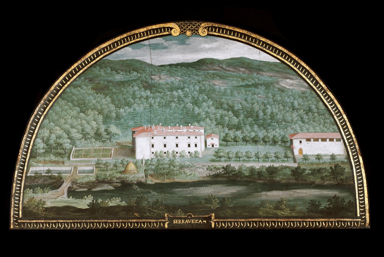 Vue de la Villa di Seravezza près de Massa Carrara, Italie - Giusto Utens