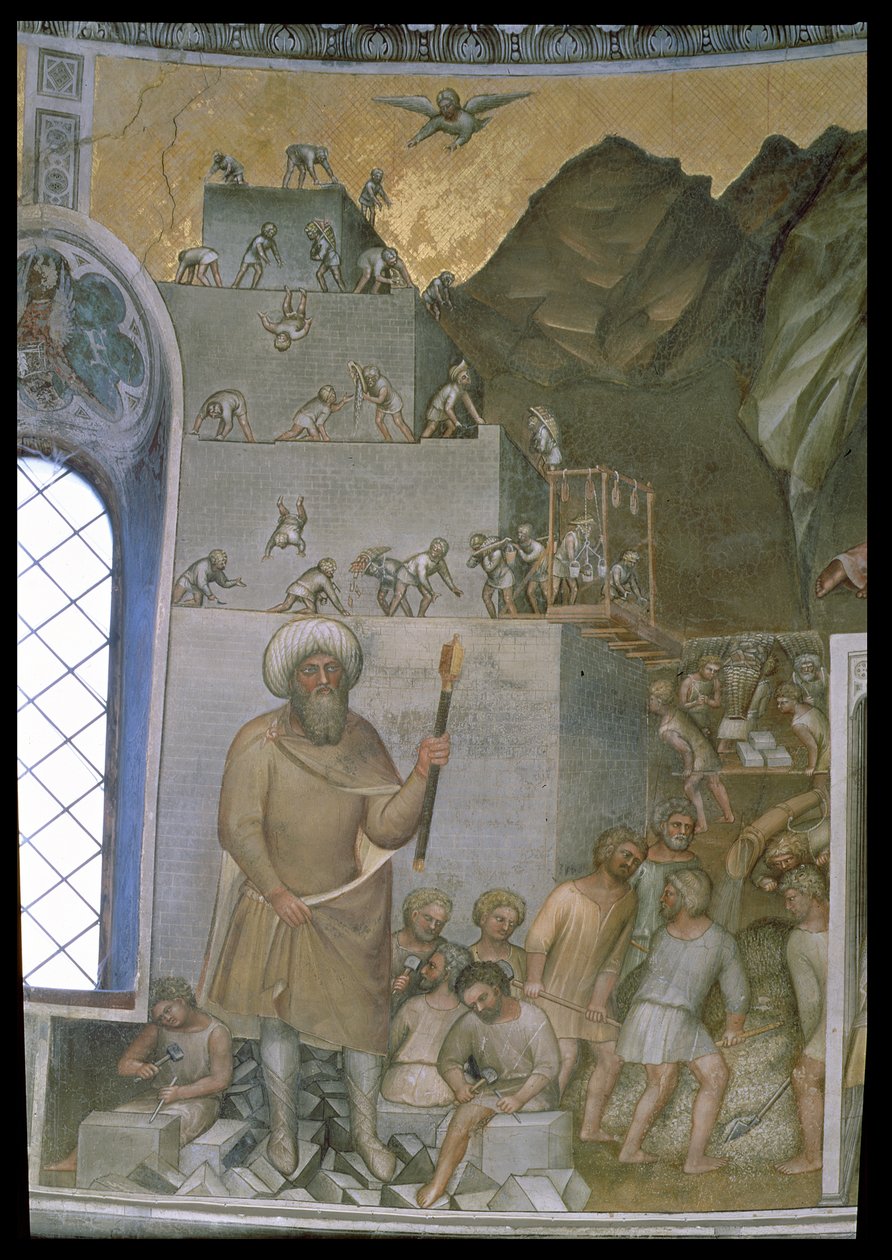 Construction de la Tour de Babel, 1360-70 - Giusto di Giovanni de Menabuoi