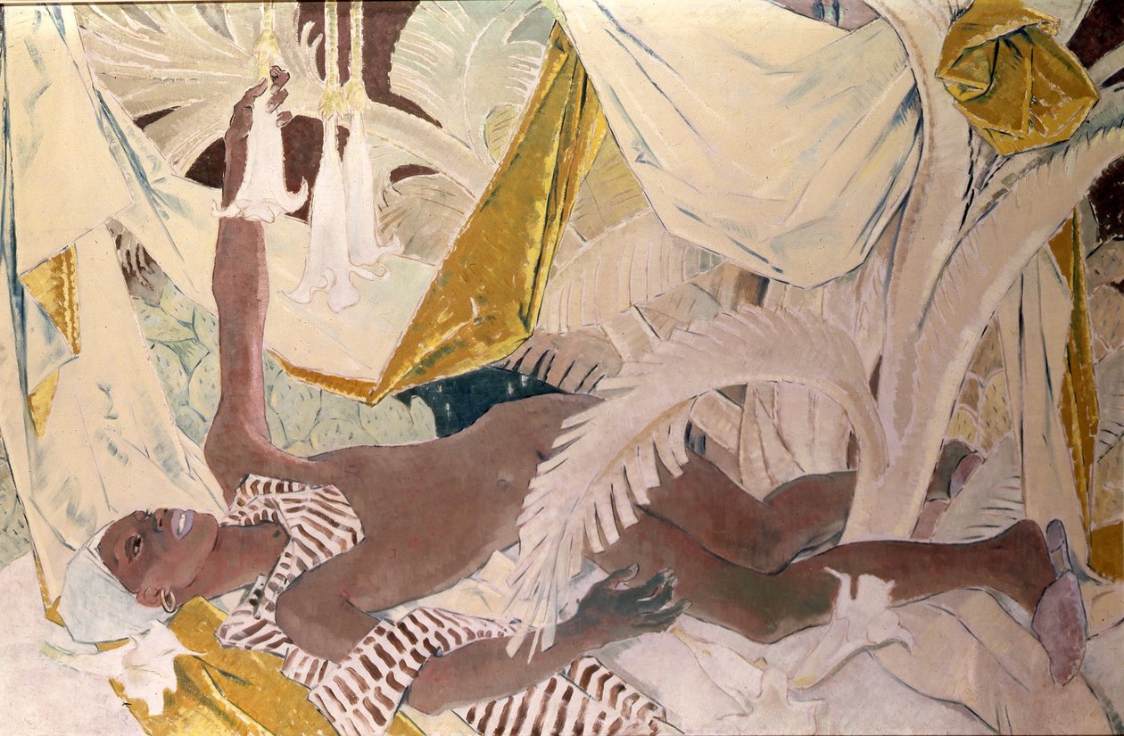 Henry Thomas, le serviteur jamaïcain de Philpots, allongé - Glyn Warren Philpot