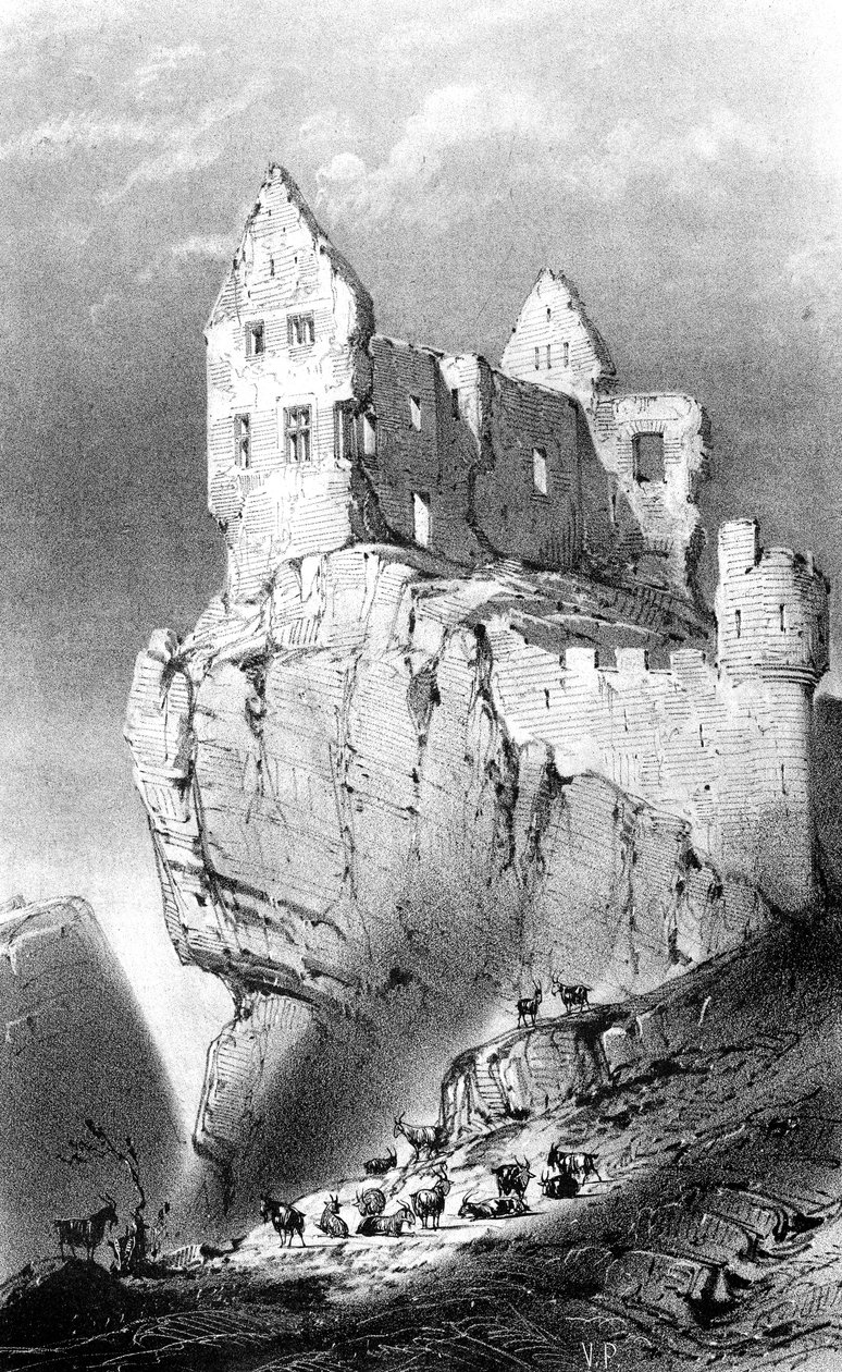 Le Château de Crussol, Saint-Péray, France, XIXe siècle - Godard Q. des Augustins