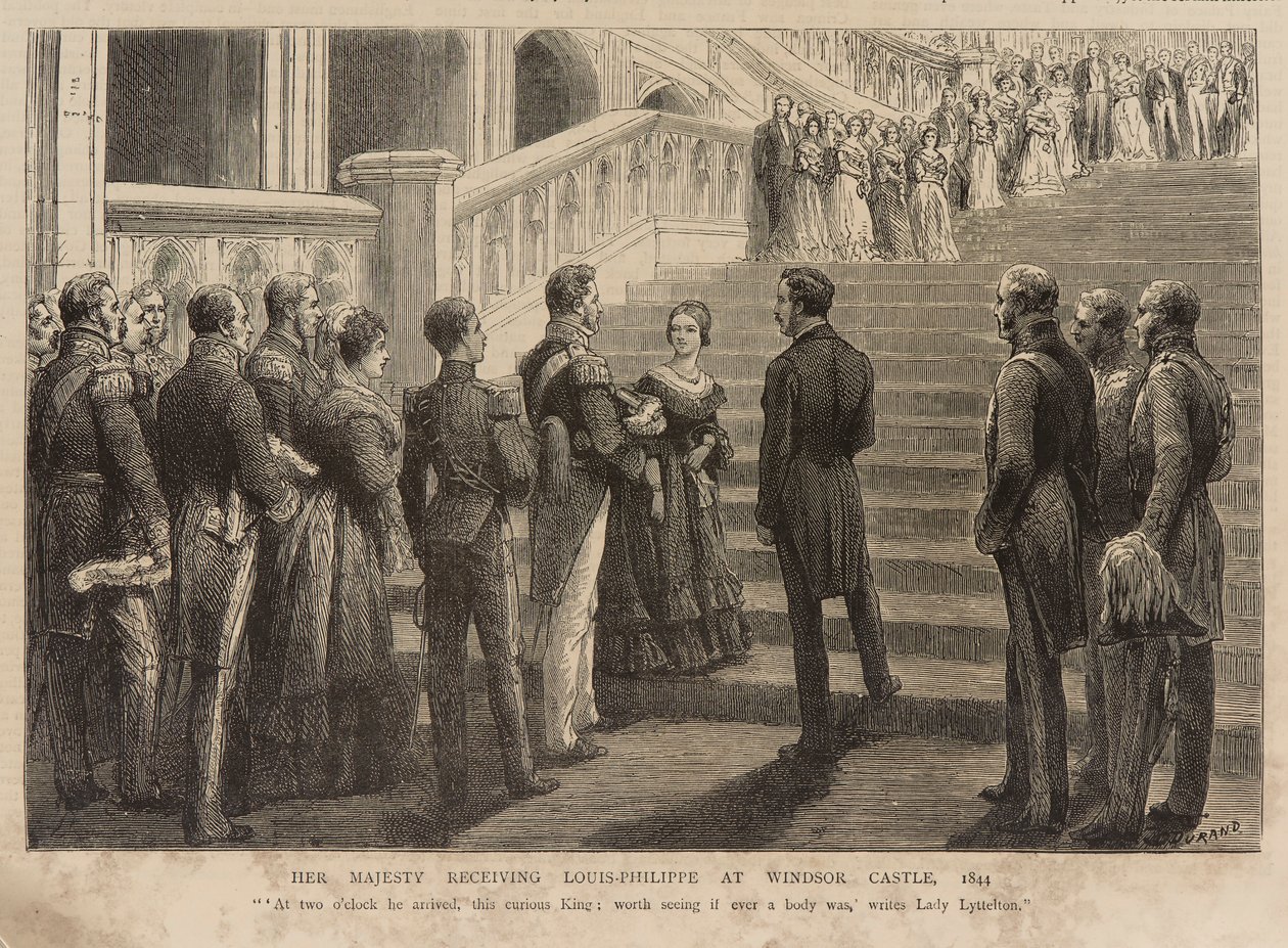 La reine Victoria recevant le roi Louis-Philippe au château de Windsor - Godefroy Durand