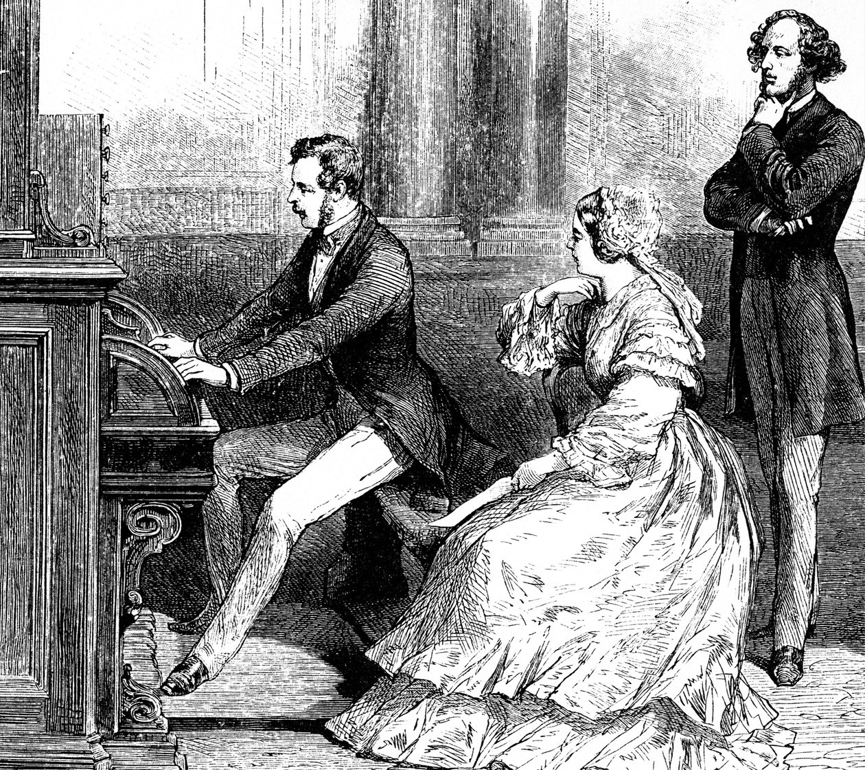 La reine Victoria regardant le prince Albert jouer de l
